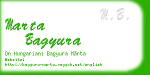 marta bagyura business card